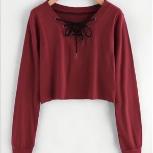 New Lace-up sweater